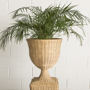 Élégante jardinière sur piétement en rotin naturel, support à fleurs décoratif haut pour plantes, idéal pour l'entrée de la maison, le salon et l'intérieur. - Product Image 3