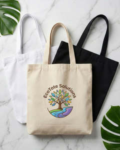 Natural Cotton Canvas Tote <b>Bag</b> Reusable Shopping <b>Bag</b> with <b>Long</b> Handles for Grocery Travel and Daily Carry - Product Image 2