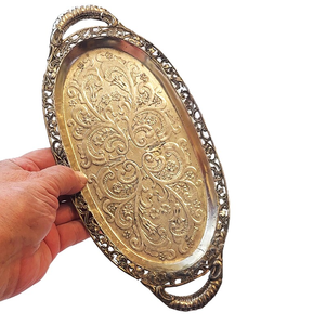 Multipurpose Brass <b>Storage</b> <b>Tray</b> for Dry Fruit Presentation and Sweets for Traditional Indian Festivals and Luxury Celebrations - Product Image 3