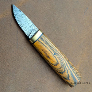 Handmade Wooden Handle Birka Puukko Knife High Carbon Steel Bushcraft Hunting Knife with Leather Sheath - Product Image 4