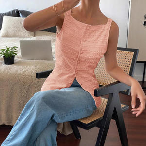 Elegante Blusa de Manga Larga con Botones y Hombros Descubiertos para Mujer, Transpirable, Lisa, 100% Poliéster, Teñido Liso, Estilo Minimalista - Product Image 3
