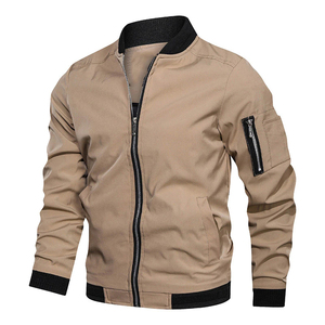 <b>Mens</b> <b>Lightweight</b> Bomber <b>Jacket</b> Casual Streetwear Zip Front Wind Resistant Outerwear Stylish Daily Wear Coat Modern Urban Fashion - Product Image 1