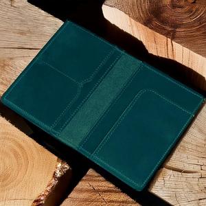 Porta Pasaportes Unisex de Cuero Genuino Ecológico con Protección RFID, Cartera de Viaje, Funda para Pasaporte con Logotipo Personalizado, Organizador de Documentos - Product Image 2