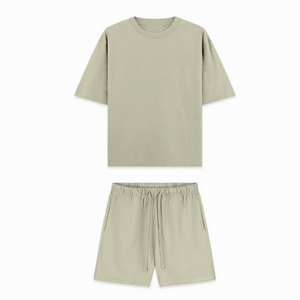 Ensemble deux pièces en polyester/coton éponge pour hommes, personnalisable avec logo, manches courtes, meilleure qualité, vente chaude, design formel, vente en gros - Product Image 1