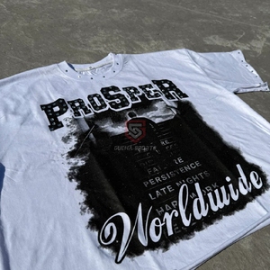 T-shirt délavé à l'acide style urbain USA, coton épais, streetwear homme, logo personnalisé, vêtement rétro tendance - Product Image 5