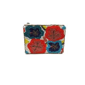 Porte-monnaie en coton brodé fait main avec perles, style bohème, motif étoile, mini sac à main pour filles avec sangle de poignet, doublure en polyester, fermeture éclair - Product Image 6