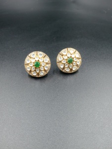 Amaira Jewels SM-1042 Gold Plated <b>Silver</b> Flower <b>Stud</b> <b>Earrings</b> Women's Luxury Classic Style - Product Image 1