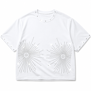 Camiseta Extra Grande Personalizada con Pedrería, 100% Algodón, Tela Suave y Transpirable, Estilo Vintage, Manga Corta, Unisex - Product Image 1