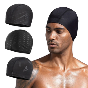 Bonnet de bain en nylon pour hommes et femmes, bonnets de bain élastiques imperméables, protègent vos oreilles, essentiels pour l'entraînement familial à la natation - Product Image 1