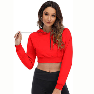 Women's Fashionable Crop <b>Top</b> Hoodie For Street Wear Lightweight Breathable Quick Dry Ladies Crop <b>Top</b> Hoodie - Product Image 5