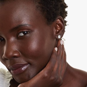 925 Sterling Silver Moissanite Diamond <b>Stud</b> Earrings <b>Emerald</b> Cut VVS1 D Color Sparkling Fine Jewelry for Women Men Party Gift - Product Image 2