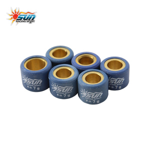 ลูกกลิ้งปรับความเร็ว SUN RACING MIO 100 7G ขนาด 15x12 มม. แกนทองเหลือง สำหรับปรับแต่งระบบส่งกำลังแบบ Quick Rev Drive จำนวน 6 ชิ้น - Product Image 1