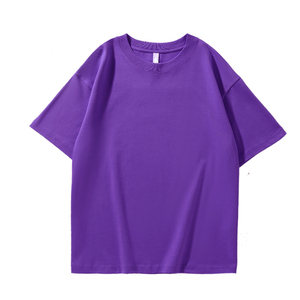 T-shirt en coton pur à 100 %, col rond, épaules tombantes, manches courtes, double fil 280g, prix usine Chine-Bangladesh, vente en gros - Product Image 5