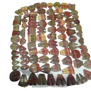 พลอยนอรีน่าแจสเปอร์ทรงคาโบชองคู่สีน้ำตาล ผลิตในห้องปฏิบัติการ ไม่เหมือนใคร ผ่านการอบความร้อน ขนาด 10-30 มม. จาก KHUSHI GEMS STONE สำหรับงานประดิษฐ์เครื่องประดับ - Product Image 2