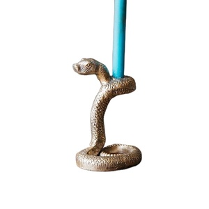 Modern Snake Upright Metal Candle Holder Single Taper Serpent Candlestick <b>Decorative</b> <b>Table</b> Accent new looks candle stand nature - Product Image 1