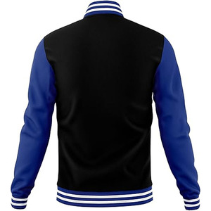 Varsity Baseball <b>Jacket</b> for <b>Winter</b> Stand Canvas with Embroidered Logo and <b>Leather</b> Sleeves Variety - Product Image 5