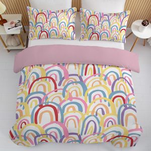 Set Copripiumino Moderno Queen Size Arcobaleno con 3 Pezzi (1 Copripiumino 228x228 cm + 2 Federe) - Product Image 3
