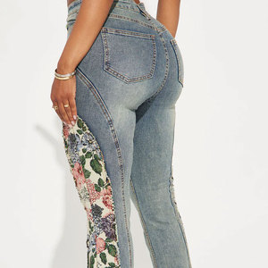 Pantalones Vaqueros de Mezclilla para Mujer al por Mayor, de Alta Calidad, Corte Bootcut, Casuales, Estilo Urbano, de Verano, Poliéster/Algodón, Cintura Media, Secado Rápido, Vintage - Product Image 3