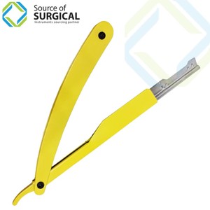 Maquinilla de Afeitar Desechable de Estilo Quirúrgico Novedoso para Barbería, para Recortar y Eliminar Bigotes, con Recubrimiento de Polvo Amarillo, de Una Sola Cuchilla - Product Image 3