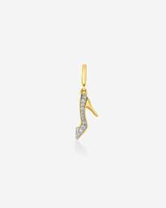 Colgante único de oro macizo de 14k con diamante cultivado en laboratorio y cierre articulado, diseño de zapato de tacón de aguja para mujer, personalizado, fabricante - Product Image 1