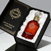 Nouveau modèle 2026 – Flacon de parfum vide rond de luxe en verre, 30 ml, 50 ml, 100 ml, rouge, avec emballage