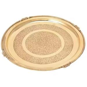 จานรองอาหารงานแต่งงานระดับพรีเมียม โลหะสีทอง ตกแต่งโต๊ะจัดเลี้ยง - Product Image 3