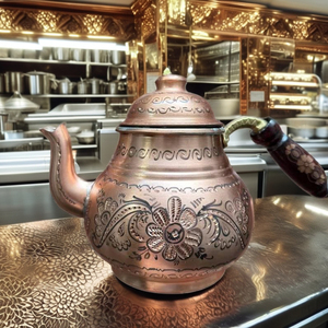 Hot Selling a Copper Teapot With Artistic Chasing and Engraving Copper Arabic Dallah for Restaurant Usage - Product Image 5