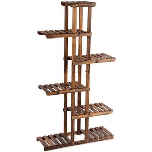 Scaffale da giardino in legno a 6 livelli per lo stoccaggio e la cremagliera per piante forniture da giardino - Product Image 1