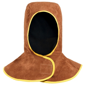 Cagoule de soudeur robuste en cuir de vachette respirant, résistante à la chaleur et aux radiations pour la sécurité - Product Image 1