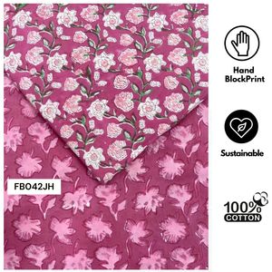 Tela de Algodón Tejida con Estampado de Bloques de Jaipur, Moderna, Sostenible, Floral India, Hecha a Mano, Artesanal, Ecológica, Duradera, Suave, Lavable a Máquina - Product Image 4