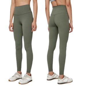Lady High Sports Seamless Athletic <b>Leggings</b> Set <b>Women</b> Fitness Workout Gym Ribbed Activewear Long Sleeve Yoga Spandex/Polyester - Product Image 2