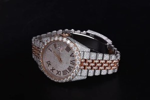 Fully Iced Out Bling Timepiece with Stainless Steel Strap and Luxury Hip Hop Design Mens Premium Moissanite Diamond Watch - Product Image 4