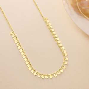 Hallmark Silver Gold Plated Minimalist Beaded Chain Necklace - Product Image 2