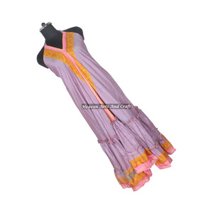 New Bohemian Light <b>Weight</b> Indian Sari Silk Dress Ladies Wear Sari Fabric Dress Wholesale Price Mixed Color <b>Free</b> Size Long Dress - Product Image 6
