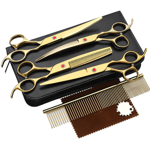 Ciseaux de toilettage pour animaux de compagnie en acier inoxydable de 7 pouces, ciseaux courbés ascendants et descendants, à bord tranchant, pour la coupe des poils des animaux, outils de coiffure pour chats - Product Image 5