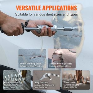 Máquina de soldadura de abolladuras para carrocerías de 800W, kit de reparación de abolladuras con soldador de pernos, 5 modos de soldadura y 13 tipos de equipos de reparación de carrocerías - Product Image 4