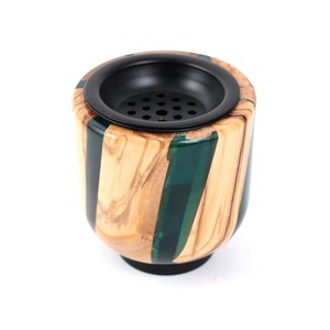 Quemador de Incienso de Madera de Acacia y Resina Epoxi Estilo Árabe Premium – Mubkhar de Lujo Hecho a Mano para Decoración del Hogar, Ramadán - Product Image 2