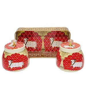 Ensemble de 2 pots décoratifs traditionnels en argent à motif paon, plateau rond pour table à manger, décoration intérieure - Product Image 3