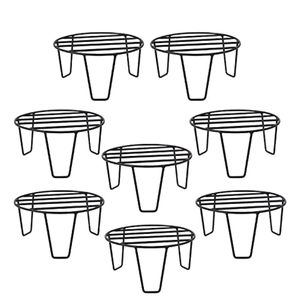 Support de pot de fleurs en métal noir, pieds ronds robustes, support pour plante (20 cm, lot de 8), support décoratif pour pot de fleurs d'intérieur - Product Image 1