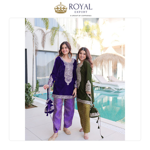 ผู้จัดจำหน่ายขายส่งชุดสัลวาร์ปักลายกำมะหยี่คุณภาพเยี่ยมสำหรับผู้หญิง ดีไซน์ใหม่สไตล์ปากีสถาน - Product Image 3