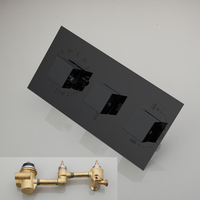 Ensemble de douche mural thermostatique encastré chromé, mitigeur de douche en laiton avec jets pluie et jets de massage SPA, vente en gros ODM