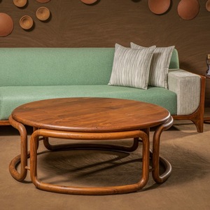 Modern Handmade Decorative Curved Wooden Coffee <b>Table</b> <b>for</b> Living Room - Product Image 1