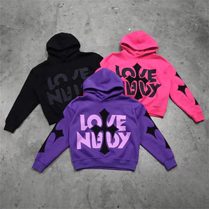 Custom Men’s Casual <b>Designer</b> Cropped Hoodie 100% Polyester Custom Embroidery Graphic Printed Streetwear Hoodie - Product Image 2