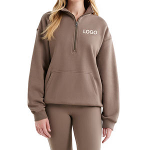 Sudadera Unisex de Felpa con Media Cremallera, Mezcla de Algodón Orgánico Cepillado Suave, Ajuste Relajado Cooper, Servicio OEM Premium - Product Image 1