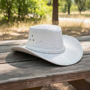 Sombrero de Vaquero de Cuero Repujado, Ajustable, para las Cuatro Estaciones, Unisex, para Viajes, Pesca, Aventuras al Aire Libre, de Primera Calidad - Product Image 3