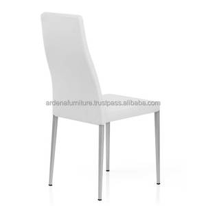 Chaises de Salle à Manger Empilables Confortables Style Scandinave Moderne en Métal Teck pour Restaurant Salle à Manger Villa Banquet Home Bar - Product Image 4