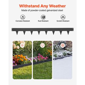 Confezione da 10 Bordure per Giardino in Acciaio Zincato da 40 x 4,5 Pollici con 11 Clip di Montaggio, Resistenti per Paesaggistica - Product Image 2