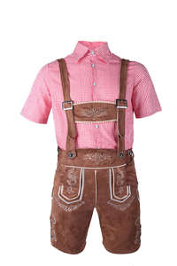 Auténtico traje de Lederhosen alpinos para hombre – Atuendo alemán para el Oktoberfest con cuero de alta calidad y estilo Trachten clásico - Product Image 3