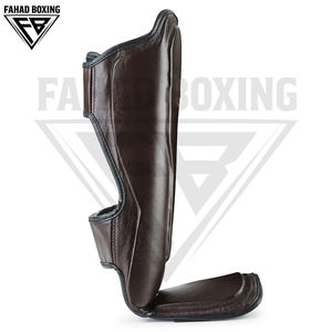 Protector de empeine para boxeo y Muay Thai, para kickboxing, reforzado, duradero, de cuero ecológico, espinilleras con cierre de velcro, equipo de protección - Product Image 5