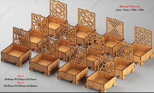 กล่องเก็บของไม้สไตล์โมเดิร์น ตัดด้วยเลเซอร์ ฝาปิดลายฉลุ |   กล่องของขวัญเครื่องประดับกันน้ำ เป็นมิตรกับสิ่งแวดล้อม - Product Image 5